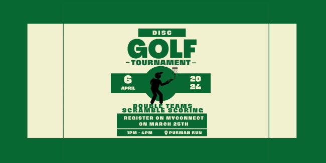 Disc Golf Tournament April 6th at 1pm at Purman Run