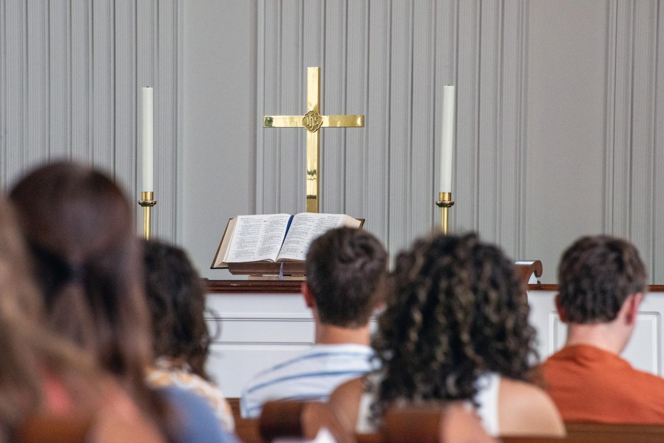 Students gather for weekly Chapel service on campus