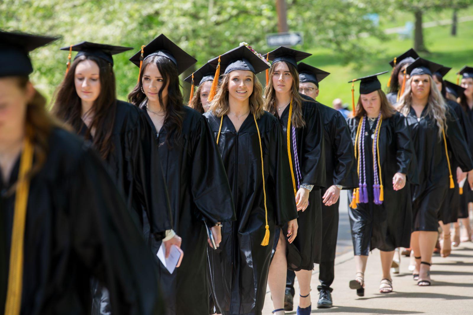 Graduates process for Commencement