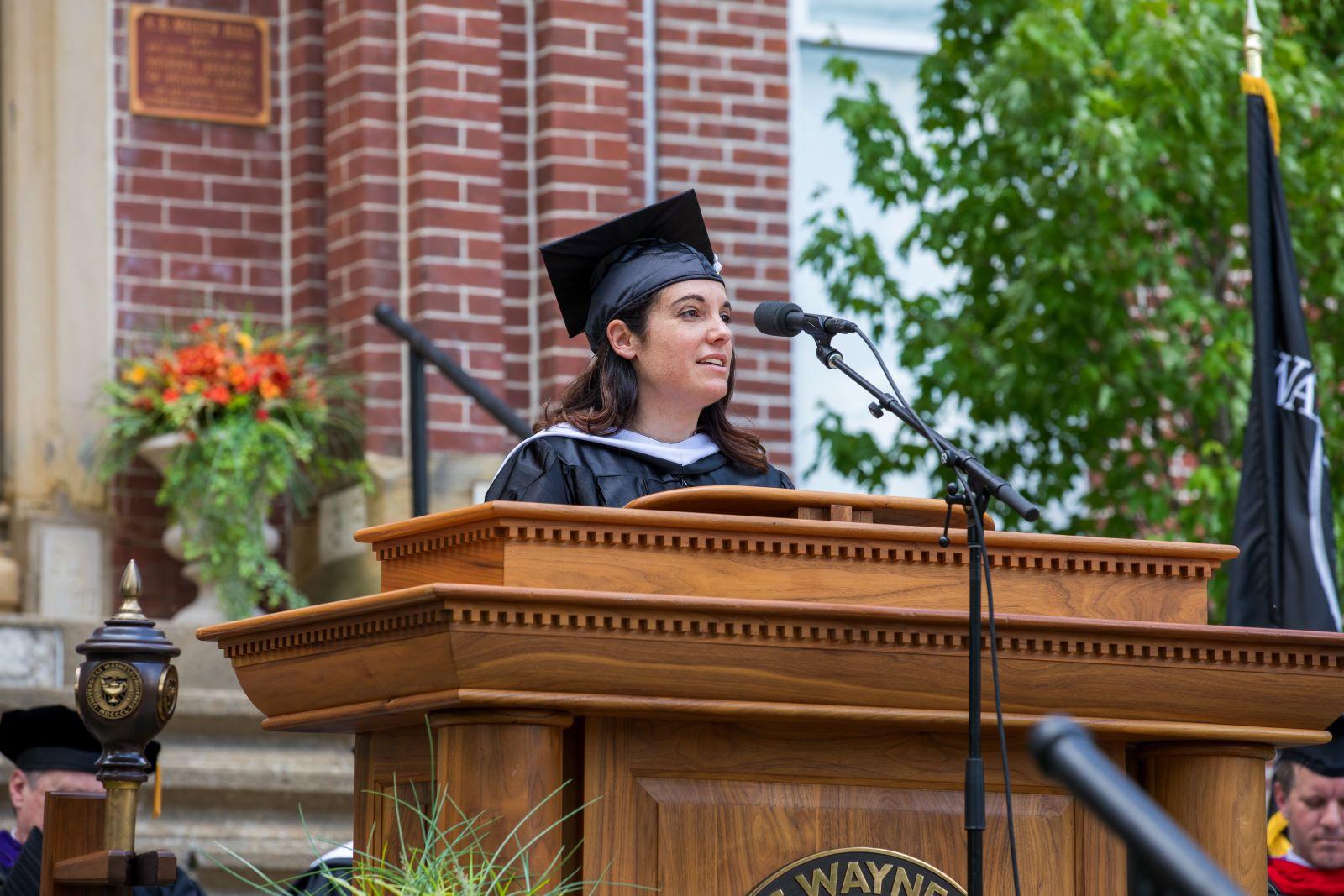 Dr. Amanda Maple gives speech