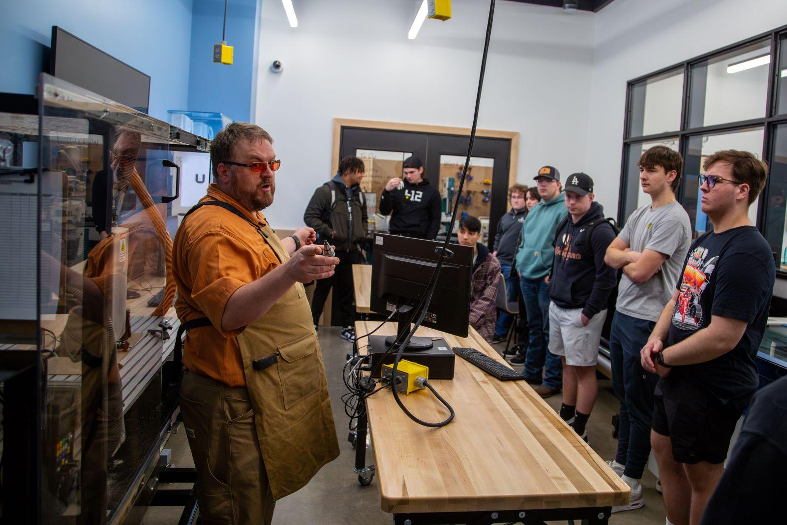 Professor Heisey teaches in The Makerspace