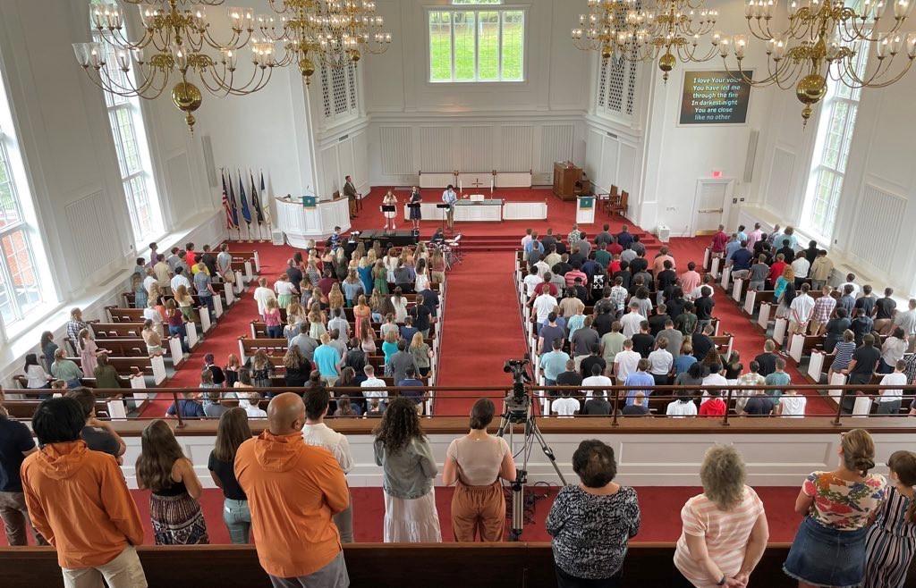 Students in Chapel during Welcome Days