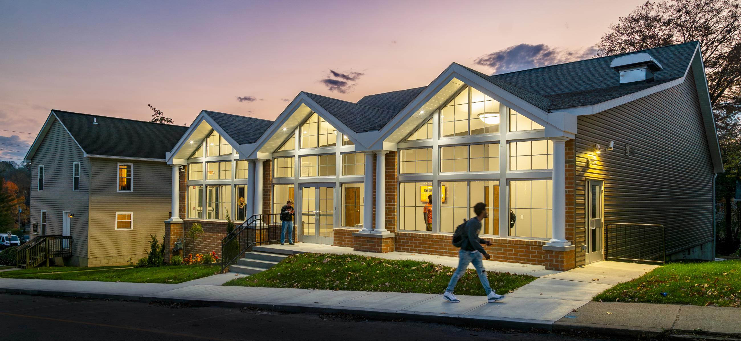 Exterior of the Center for Criminal Justice & Forensic Investigation at dusk