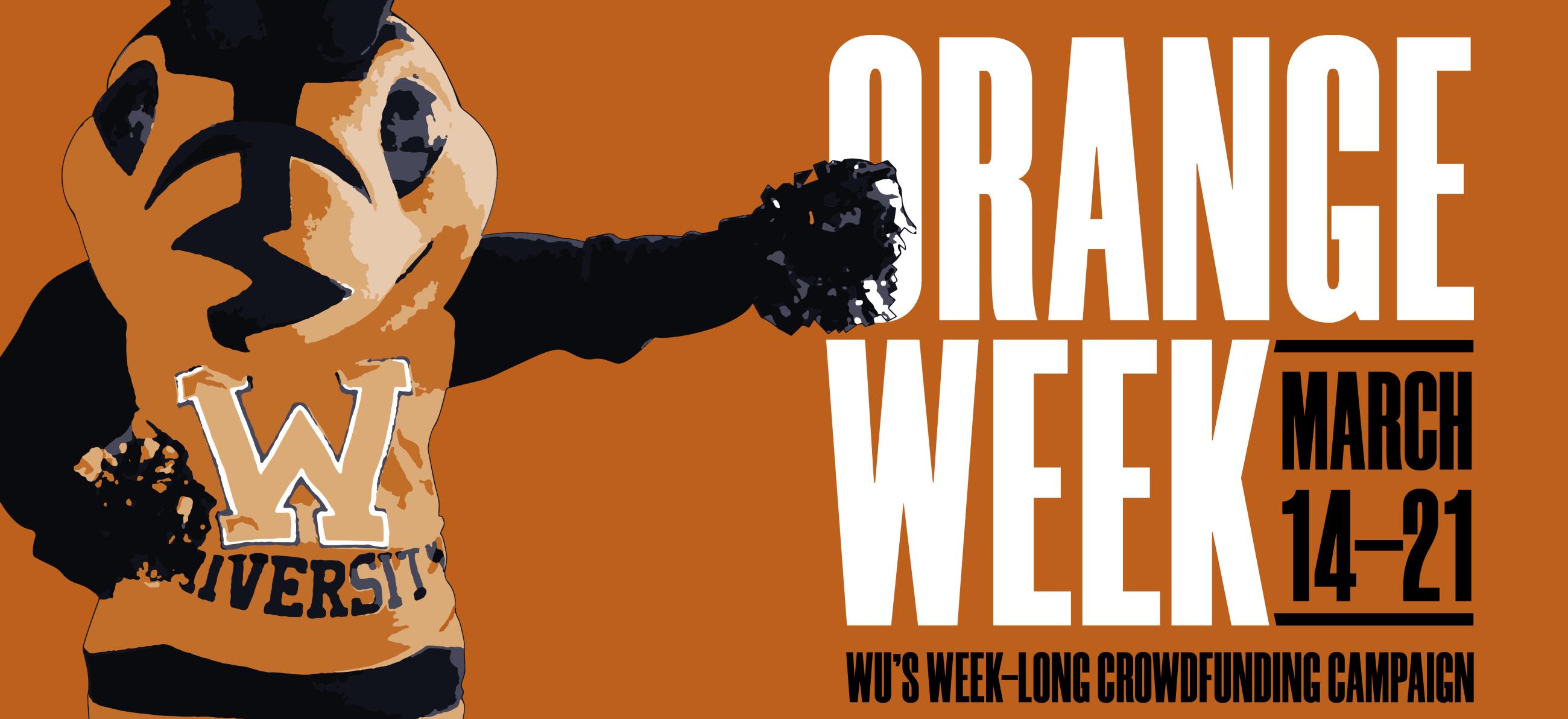 Graphic featuring the Sting mascot for Orange Week