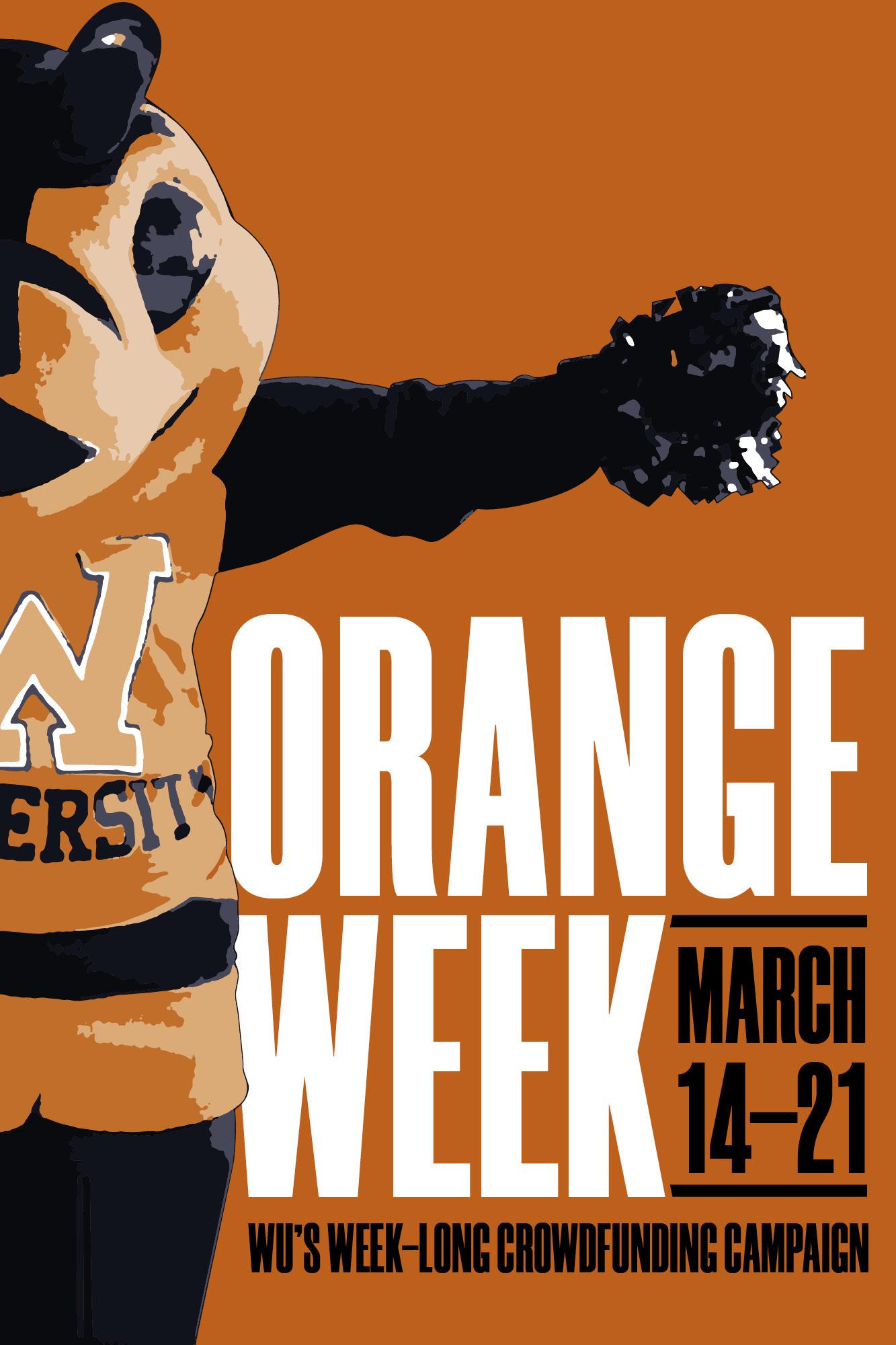 Graphic featuring the Sting mascot for Orange Week