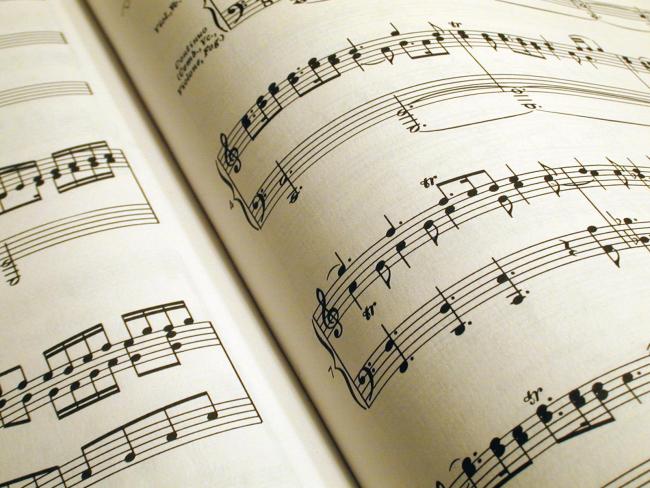 A photo of sheet music