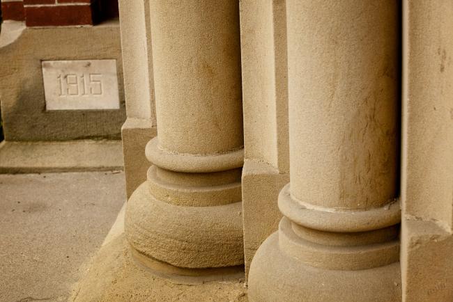pillars on campus