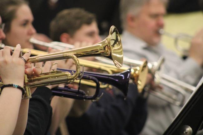 Trumpet players in WU's band