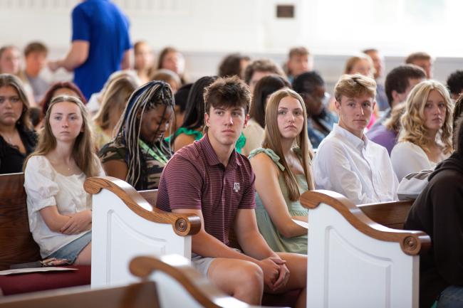 students at matriculation ceremony 