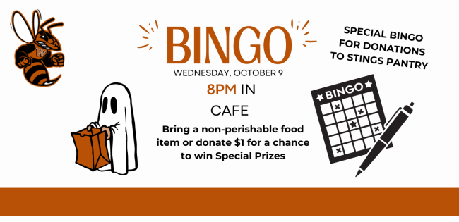 Oct 9 Bingo flyer in BDH at 8pm