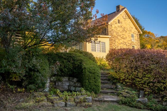 A side view of the house at Alston Farm