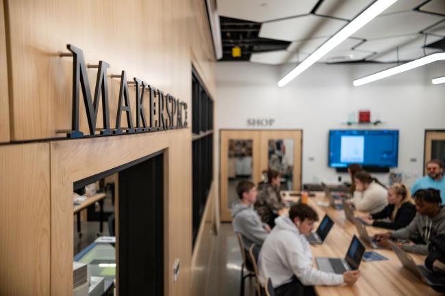 students taking a class in the eHIVE