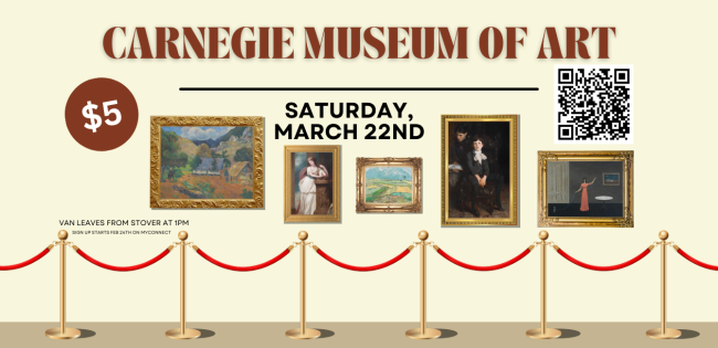 A trip to the Carnegie Museum of Art on March 22nd at 1pm