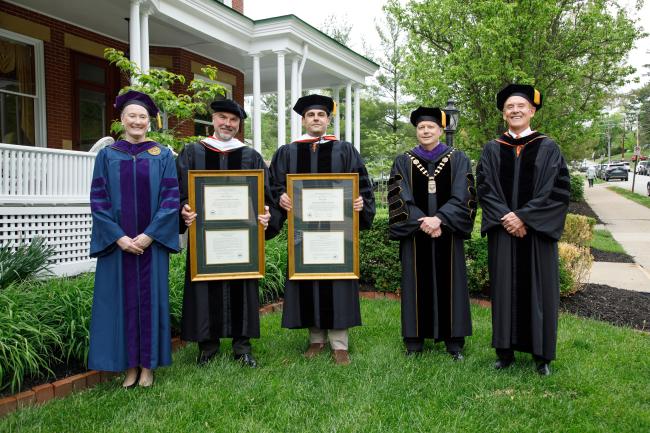 guest speakers with their honorary degrees